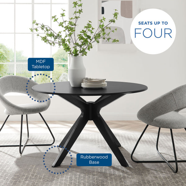 Traverse 47" Dining Table in Black Black By Modway