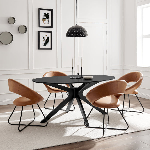 Traverse 63" Oval Dining Table in Black Black By Modway