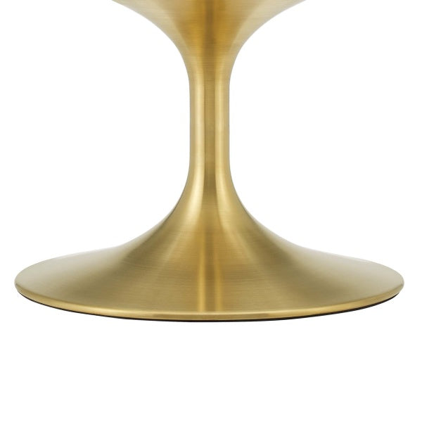 Lippa 42" Oval Artificial Marble Coffee Table Gold Black By Modway