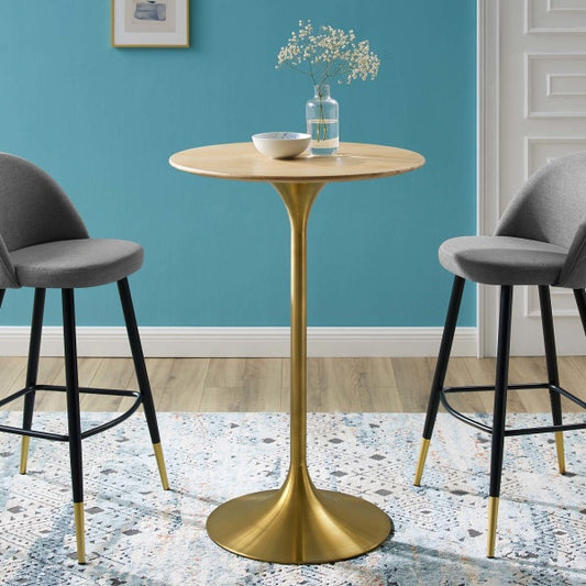 Lippa 28" Artificial Marble Bar Table By Modway