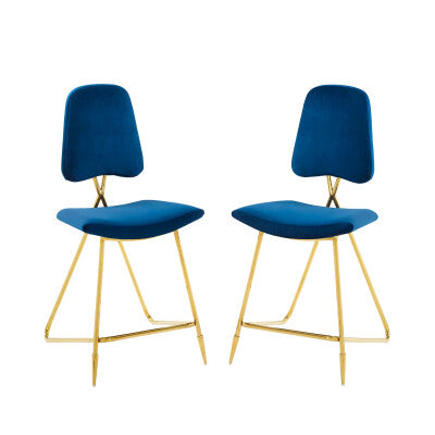 Ponder Counter Stool Performance Velvet (Set of 2) | Polyester by Modway