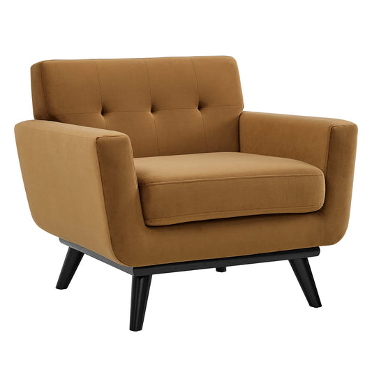 Engage Performance Velvet Armchair in Cognac by Modway