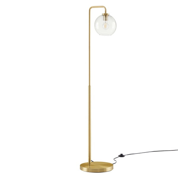 Silo Glass Globe Glass and Metal Floor Lamp by Modway