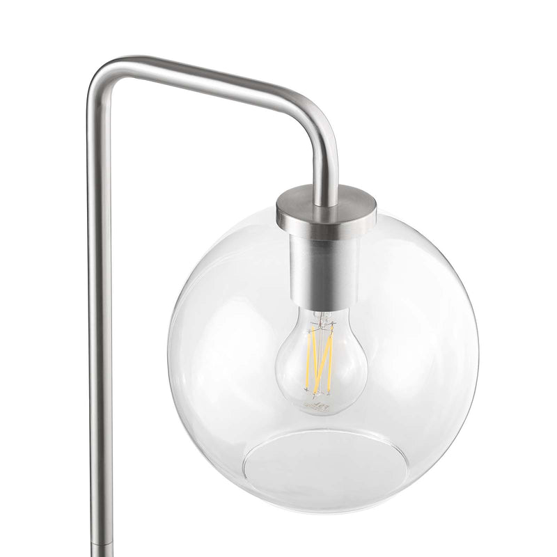 Silo Glass Globe Glass and Metal Floor Lamp by Modway
