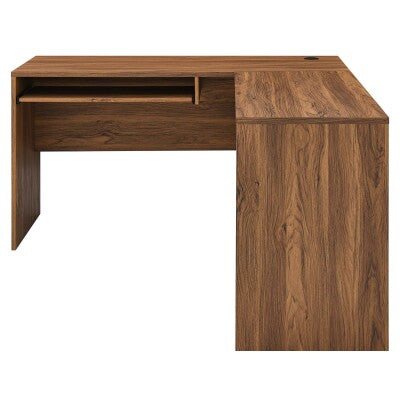 Venture L-Shaped Wood Office Desk in Walnut by Modway