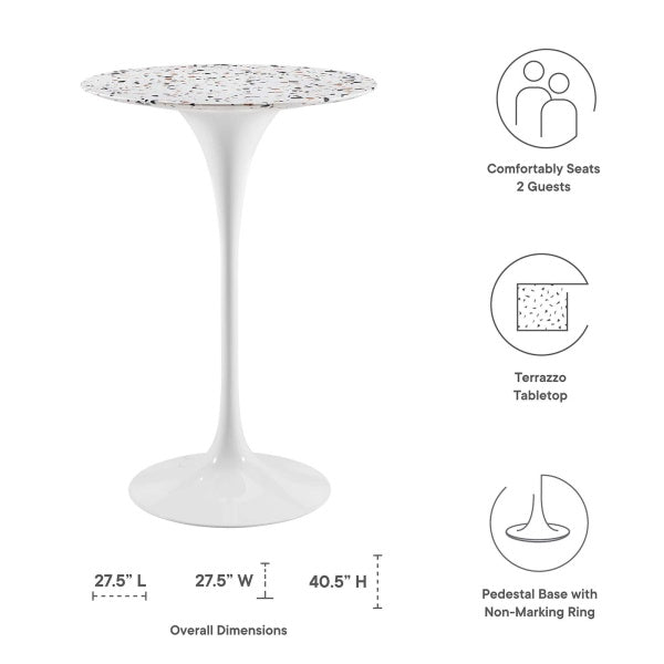 Lippa 28" Round Terrazzo Bar Table By Modway