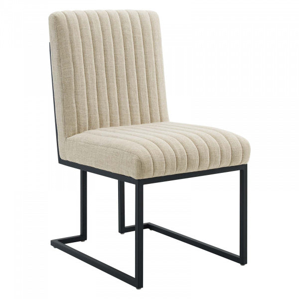 Indulge Channel Tufted Fabric Dining Chairs (Set of 2) by Modway