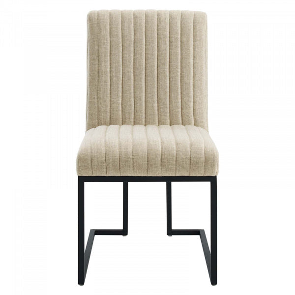 Indulge Channel Tufted Fabric Dining Chairs (Set of 2) by Modway
