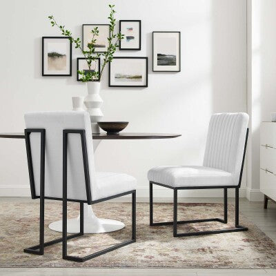 Indulge Channel Tufted Fabric Counter Stools (Set of 2) | Polyester by Modway