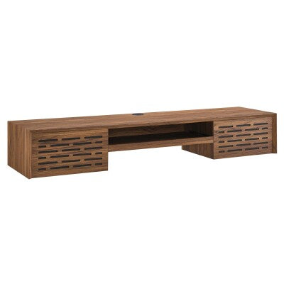 Merit 60" Wall Mount Wood Office Desk in Walnut by Modway
