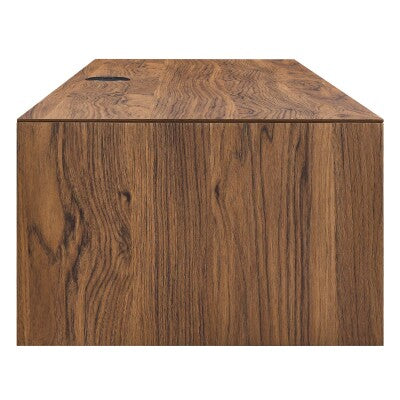Merit 60" Wall Mount Wood Office Desk in Walnut by Modway