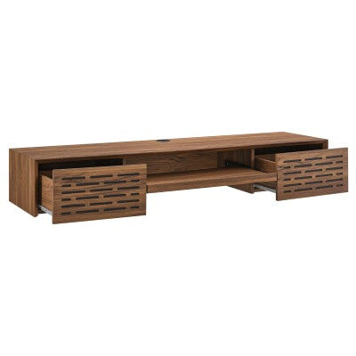Merit 60" Wall Mount Wood Office Desk in Walnut by Modway