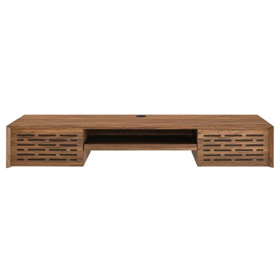 Merit 60" Wall Mount Wood Office Desk in Walnut by Modway