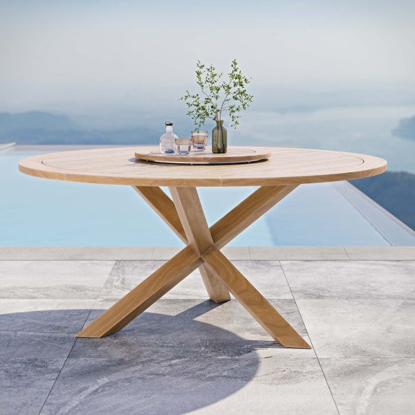 Wellspring 63" Outdoor Patio Teak Wood Dining Table By Modway