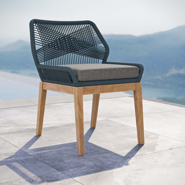 Wellspring Outdoor Patio Teak Wood Dining Chair By Modway