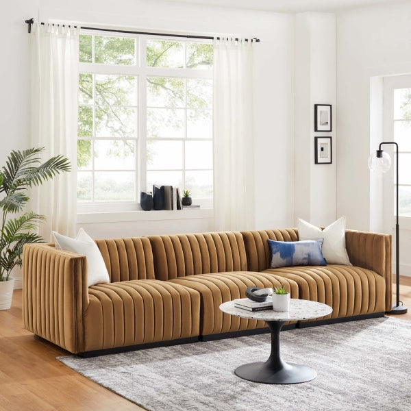 Conjure Channel Tufted Performance Velvet Sofa By Modway