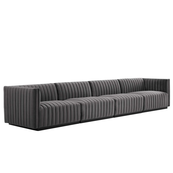 Conjure Channel Tufted Performance Velvet 4-Piece Sofa By Modway