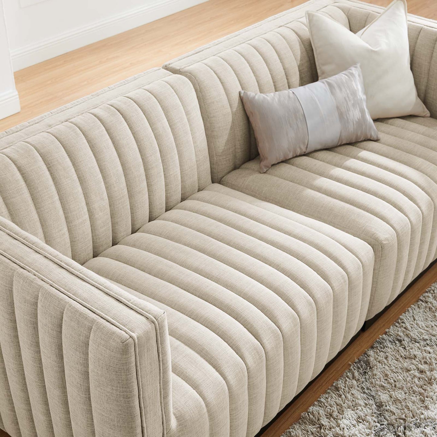 Conjure Channel Tufted Upholstered Fabric Loveseat By Modway