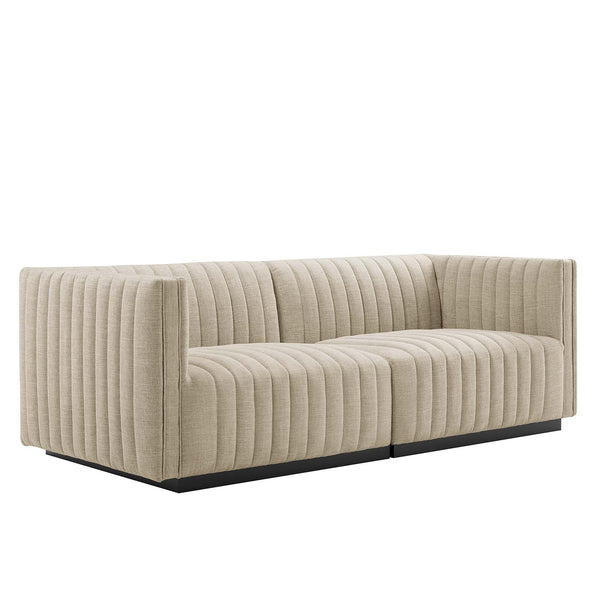 Conjure Channel Tufted Upholstered Fabric Loveseat By Modway