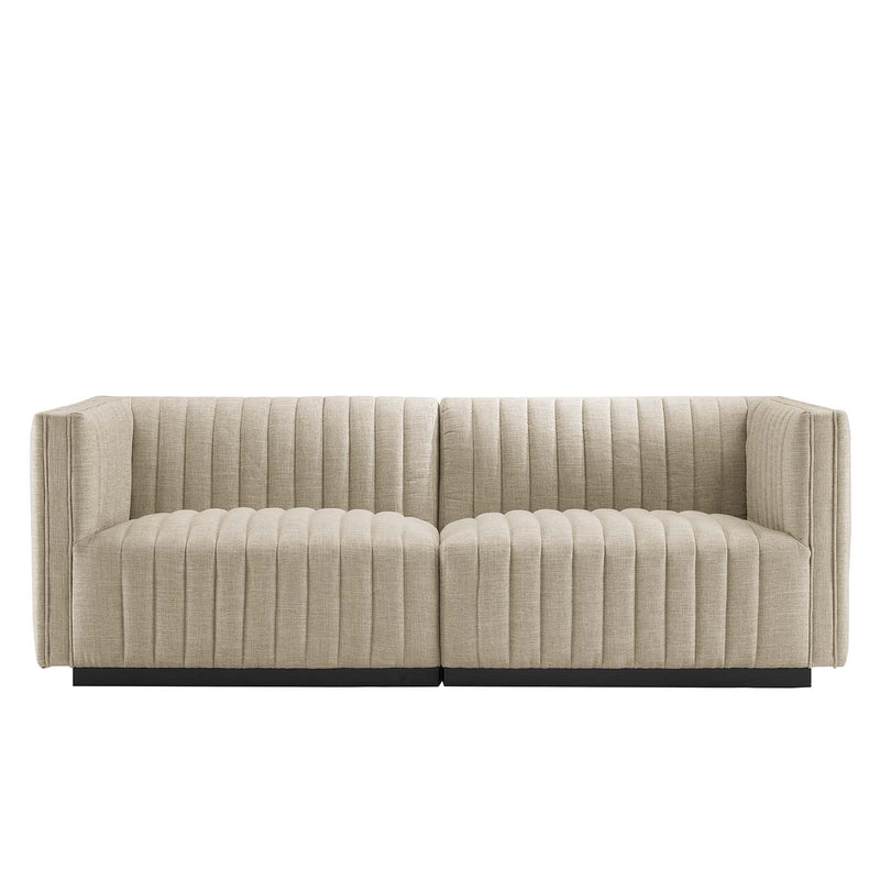 Conjure Channel Tufted Upholstered Fabric Loveseat By Modway