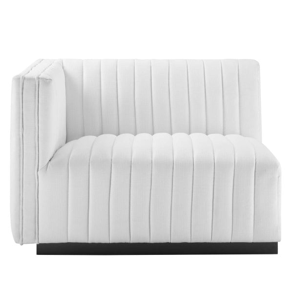 Conjure Channel Tufted Upholstered Fabric 4-Piece L-Shaped Sectional