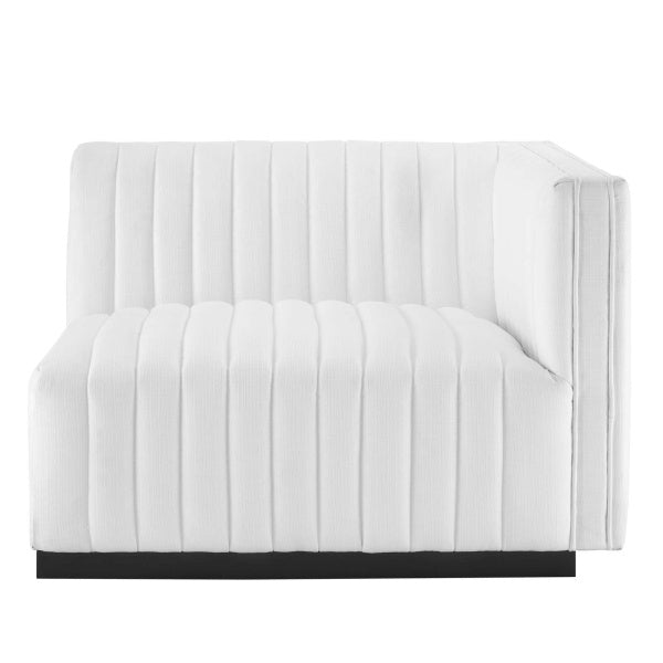 Conjure Channel Tufted Upholstered Fabric 4-Piece L-Shaped Sectional