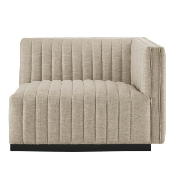 Conjure Channel Tufted Upholstered Fabric 5-Piece L-Shaped Sectional
