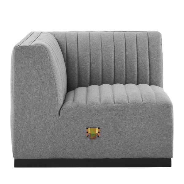 Conjure Channel Tufted Upholstered Fabric 5-Piece Sectional