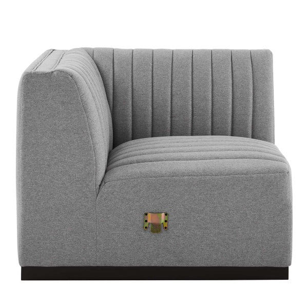 Conjure Channel Tufted Upholstered Fabric 5-Piece Sectional