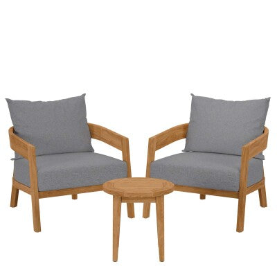 Brisbane 3-Piece Teak Wood Outdoor Patio Outdoor Patio Set