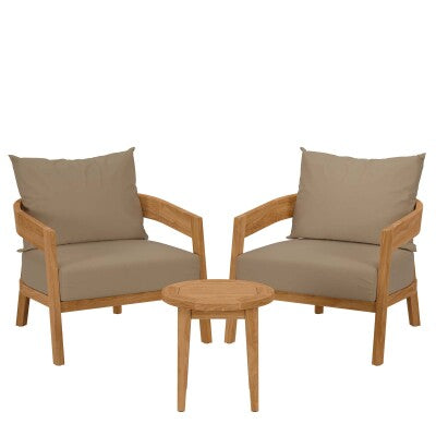 Brisbane 3-Piece Teak Wood Outdoor Patio Outdoor Patio Set
