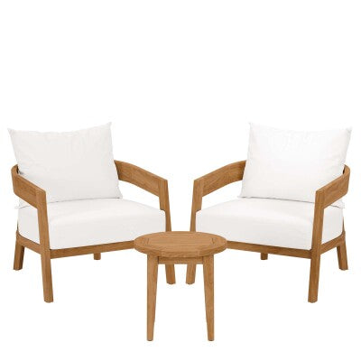 Brisbane 3-Piece Teak Wood Outdoor Patio Outdoor Patio Set