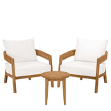 Brisbane 3-Piece Teak Wood Outdoor Patio Outdoor Patio Set
