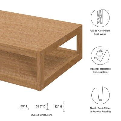 Carlsbad 3-Piece Teak Wood Outdoor Patio Outdoor Patio Set
