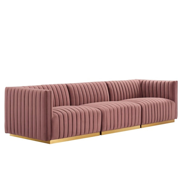Conjure Channel Tufted Performance Velvet Sofa By Modway