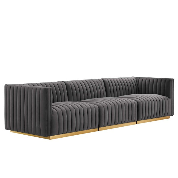 Conjure Channel Tufted Performance Velvet Sofa By Modway