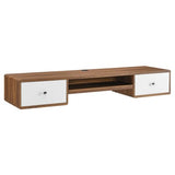 Transmit 60" Wall Mount Wood Office Desk in Walnut White by Modway