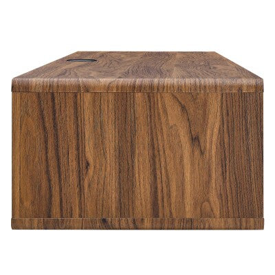 Transmit 60" Wall Mount Wood Office Desk in Walnut White by Modway