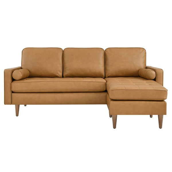 Valour 78" Leather Apartment Sectional Sofa