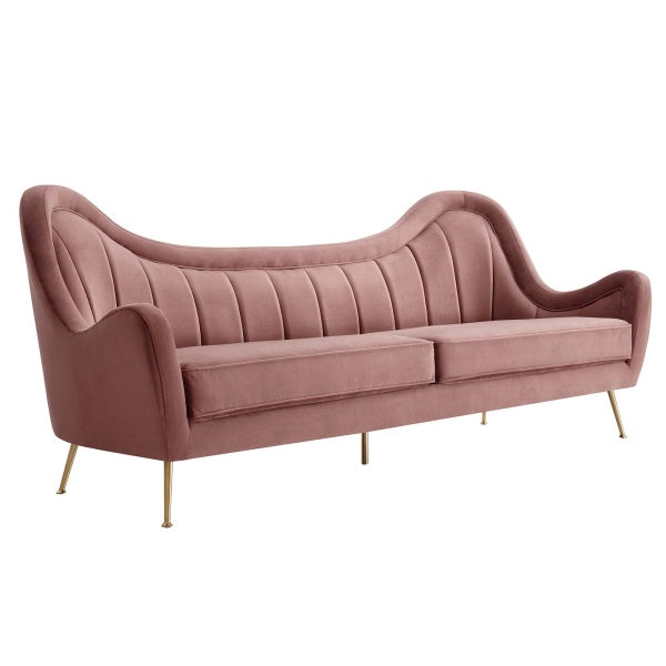 Cheshire Channel Tufted Performance Velvet Sofa By Modway