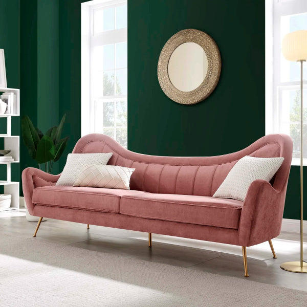 Cheshire Channel Tufted Performance Velvet Sofa By Modway