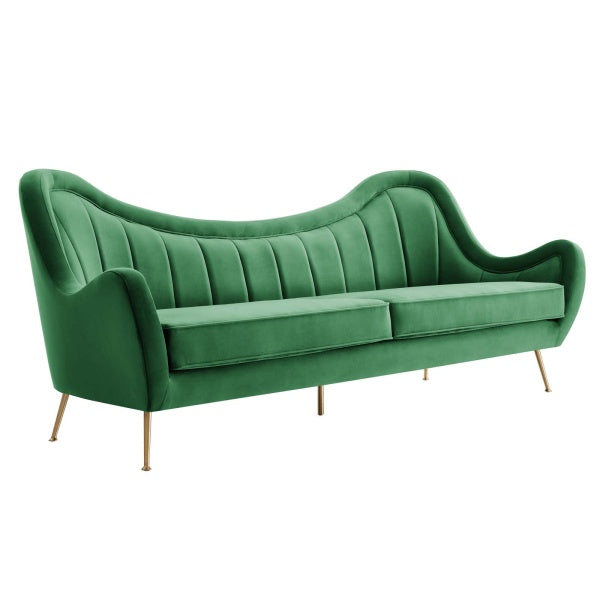 Cheshire Channel Tufted Performance Velvet Sofa By Modway