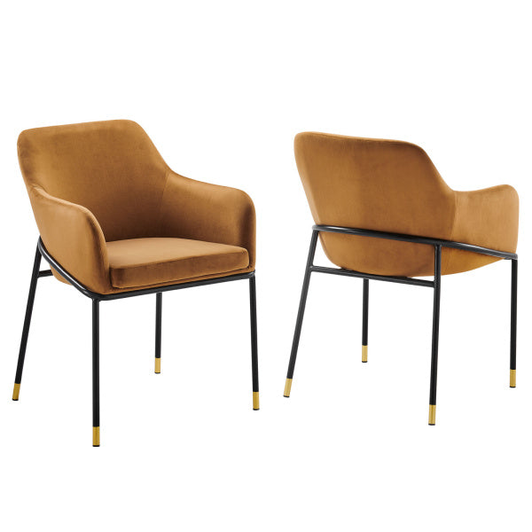 Jovi Performance Velvet Dining Armchair Set of 2 By Modway
