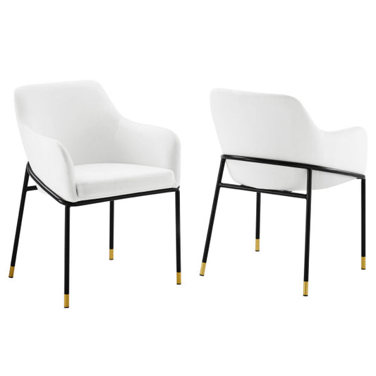 Jovi Performance Velvet Dining Armchair Set of 2 By Modway