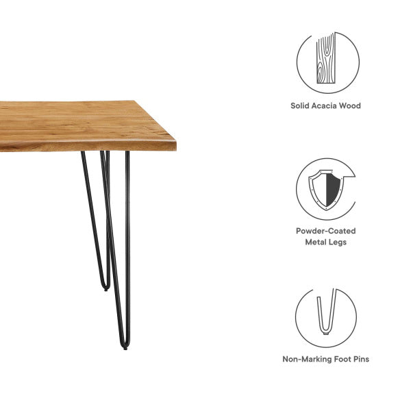 Ardor 60" Live Edge Acacia Wood Dining Table By Modway