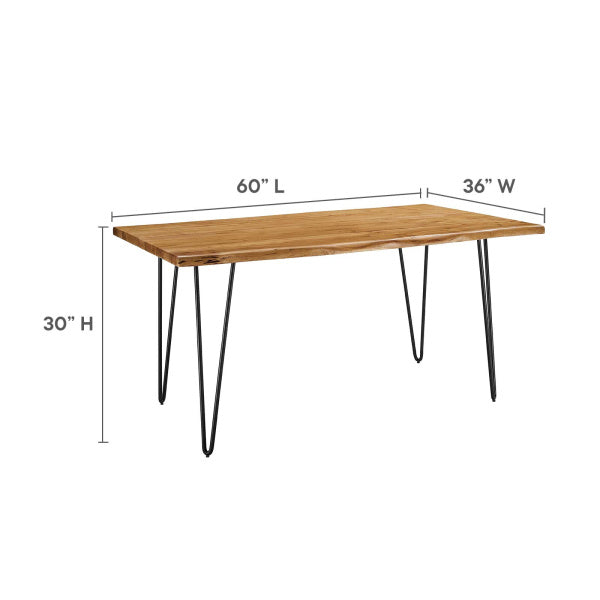 Ardor 60" Live Edge Acacia Wood Dining Table By Modway