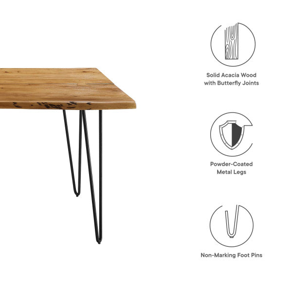 Ardor 74" Live Edge Acacia Wood Dining Table By Modway