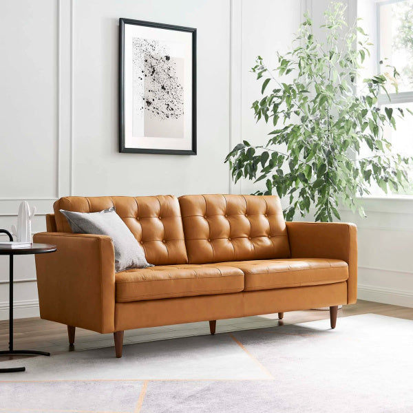 Exalt Tufted Vegan Leather Sofa By Modway
