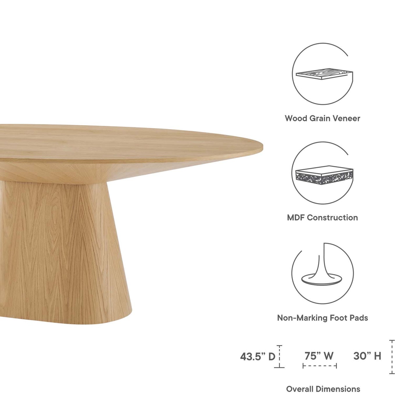 Provision 47" Round Dining Table By Modway