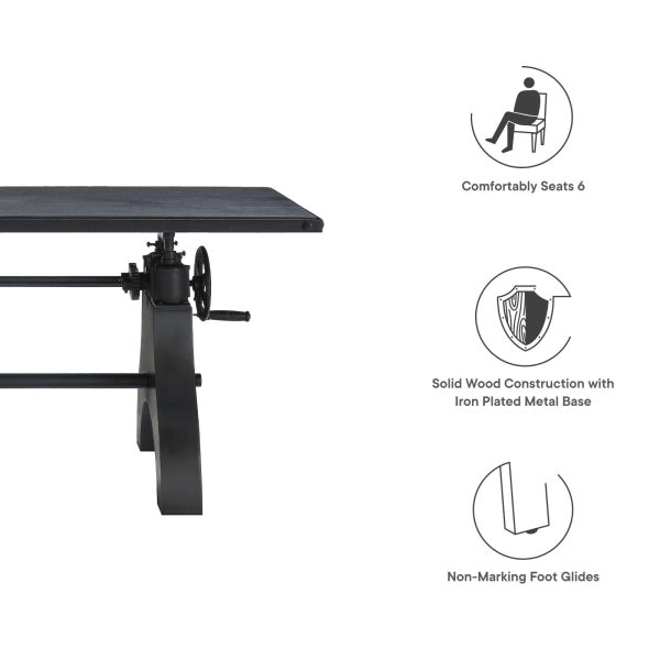 Genuine 60" Adjustable Height Dining Table and Computer Desk By Modway